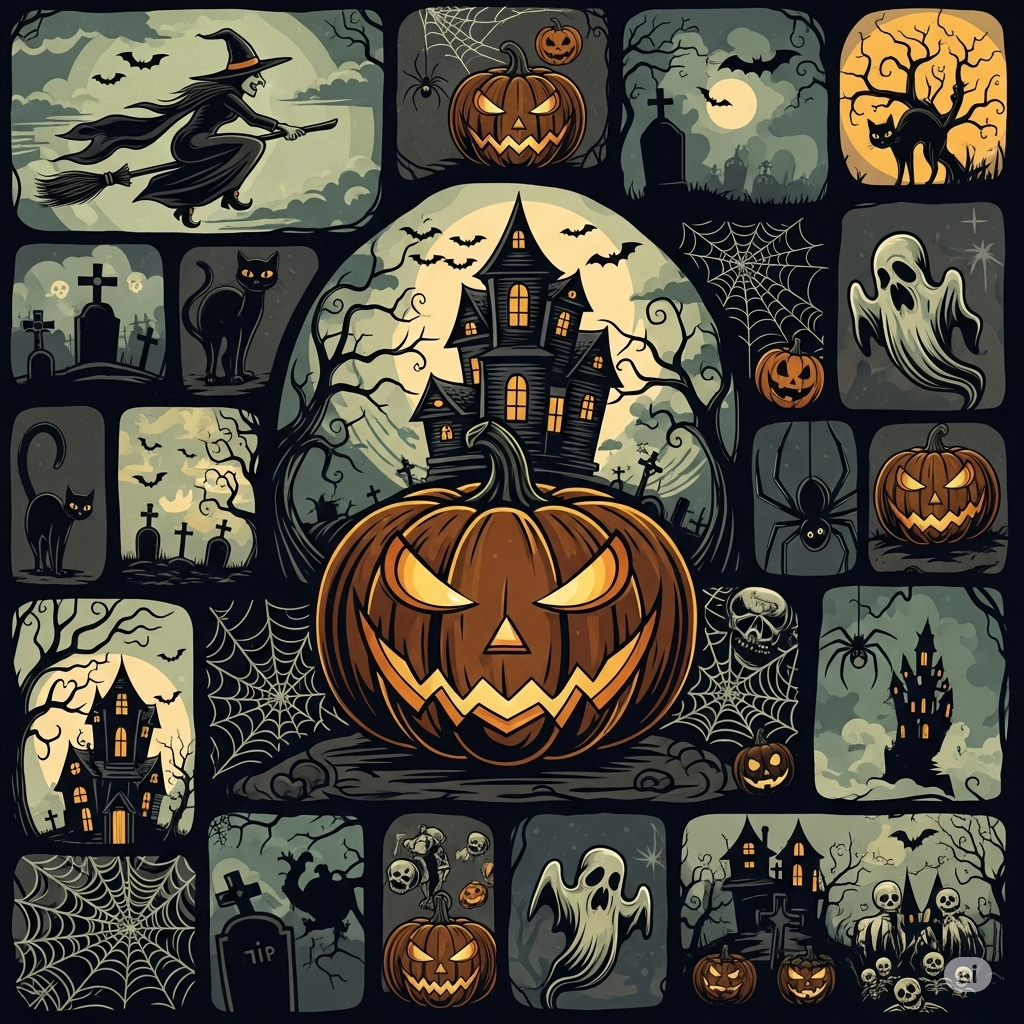 Best 2025 Halloween Events by State - A spooky collage of iconic Halloween images