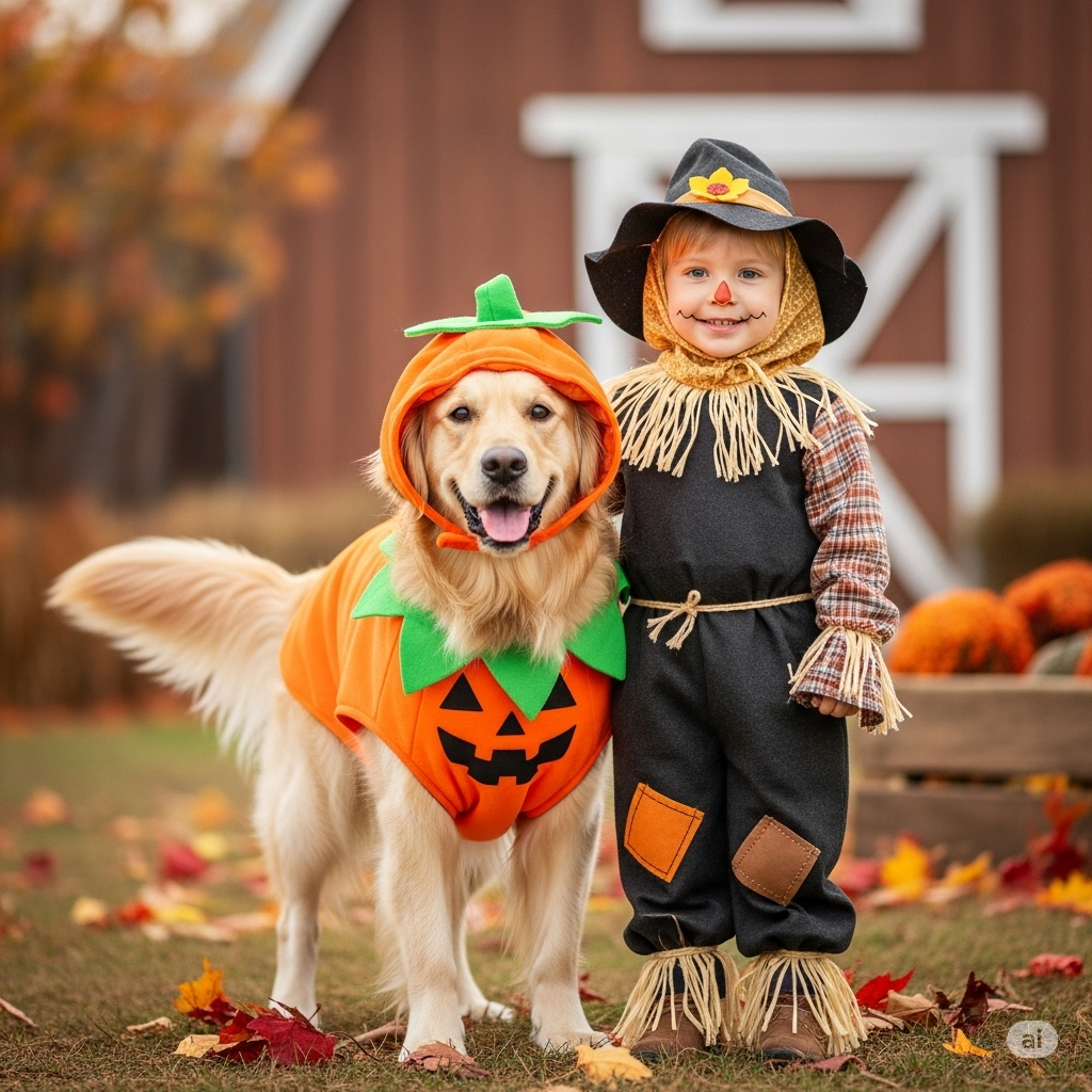 Popular pet costumes for Halloween 2025 with matching themes